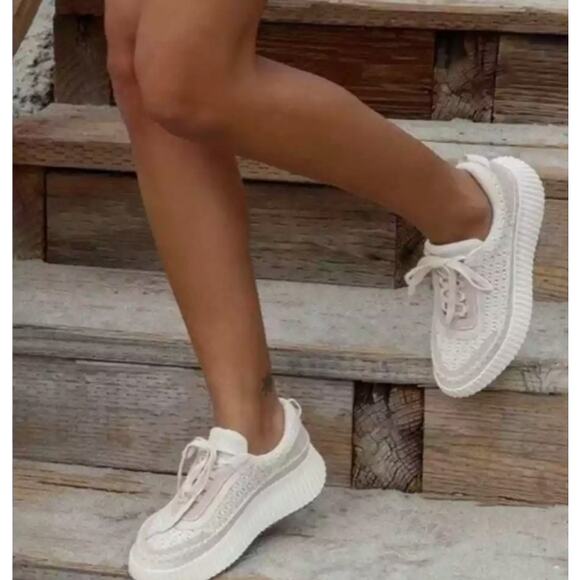 Dolce Vita Shoes - Dolce Vita Dolen Sneaker Platform Woven Sock Stretch Womens 8.5 Sandstone Knit